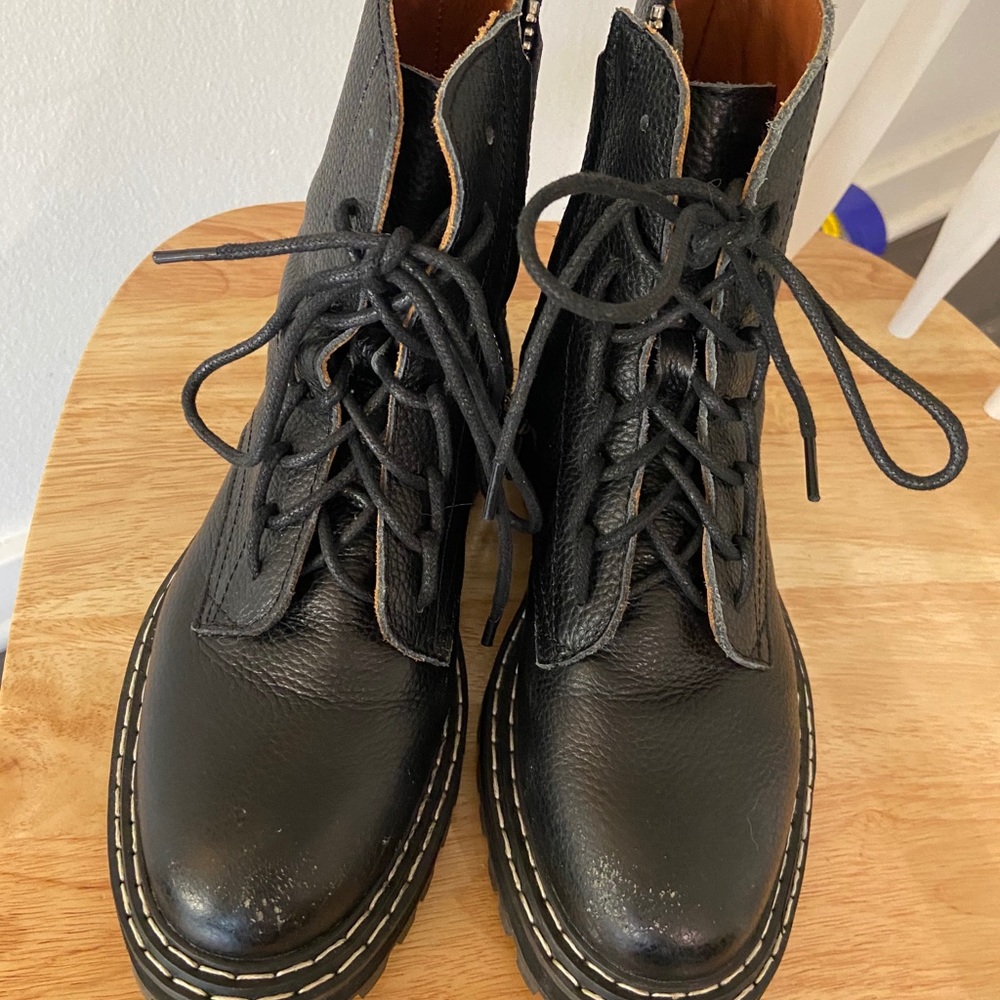 Black combat boots